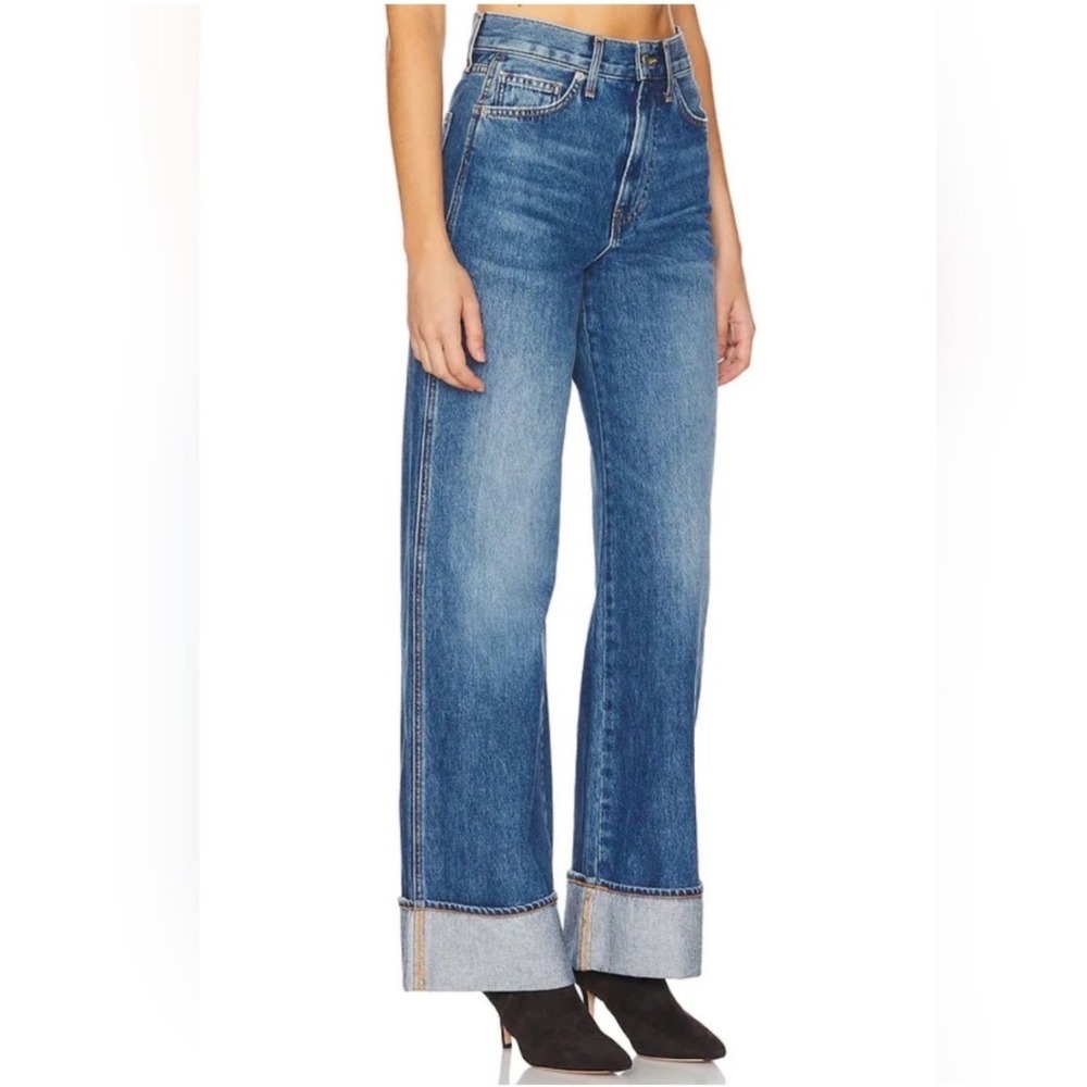 VERONICA BEARD New TAYLOR
High Rise Wide Legs Blue Jeans In Rebel Stone Size 23